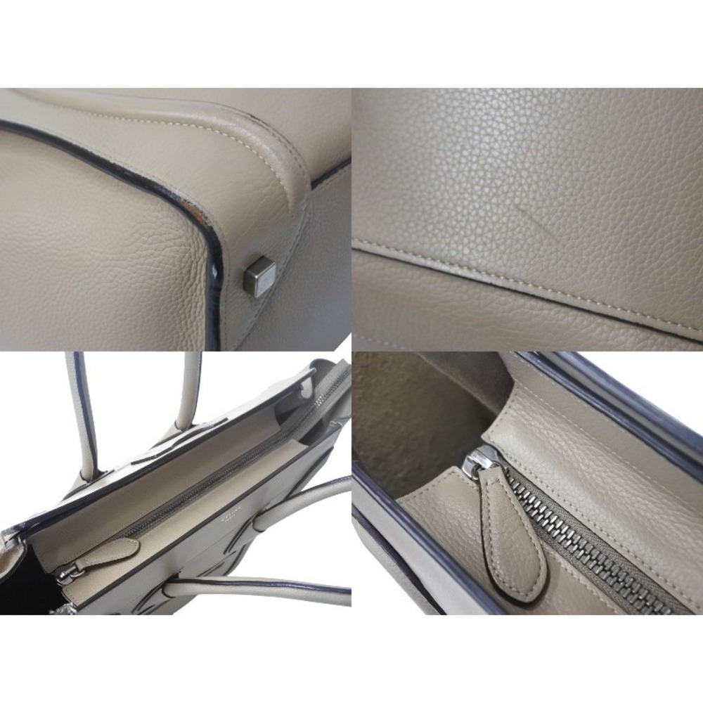 Celine Luggage Mini Shopper Tote Bag Leather Beige - Picture 7 of 8